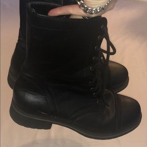 Women’s Black Combat Boots, size 10
